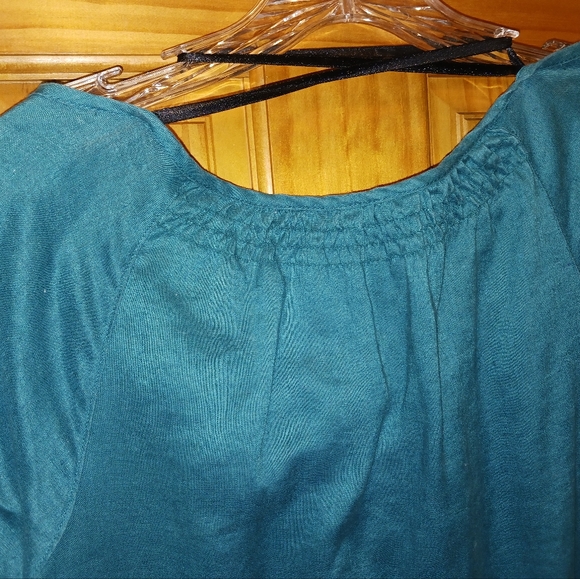 Eddie Bauer Teal Green 3/4 Sleeve linen Tunic NWOT XL tall - Picture 6 of 8